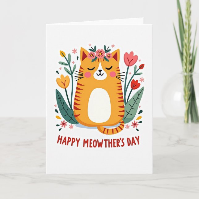 Matte Orange Kitty Liebeskarte Karte (Vorderseite)