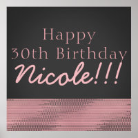 Matte Pink & Gray Modern Glam Sequin Party Banner