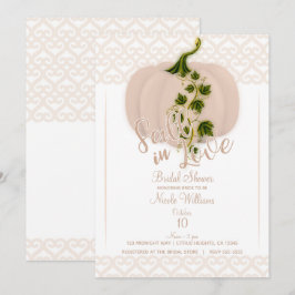 Matte Pink Pumpkin FALL LIEBE Herz Brautparty Einladung