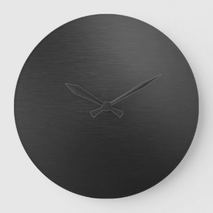 Matte Schwarze Metalle Große Wanduhr