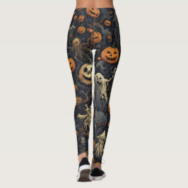 Matte Spooky Pumpkins Ghost Leggings