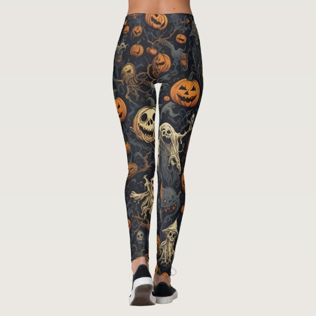 Matte Spooky Pumpkins Ghost Leggings (Rückseite)