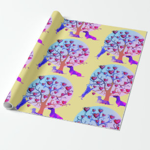 Matte Wrapping Paper, Valentine Dackel Hört Geschenkpapier