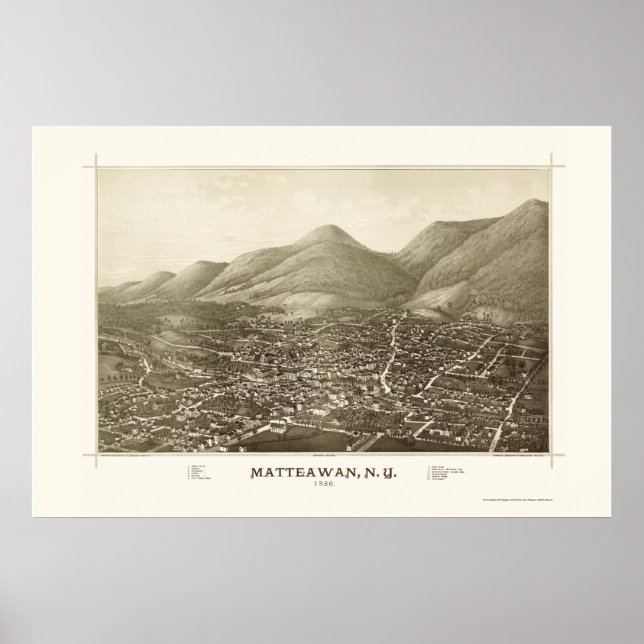 Matteawan, NY Panoramic Map - 1886 Poster (Vorne)