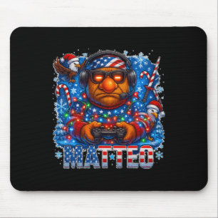 Matteo Meme Italien Brainrot Weihnachten USA-Flagg Mousepad