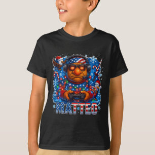 Matteo Meme Italien Brainrot Weihnachten USA-Flagg T-Shirt