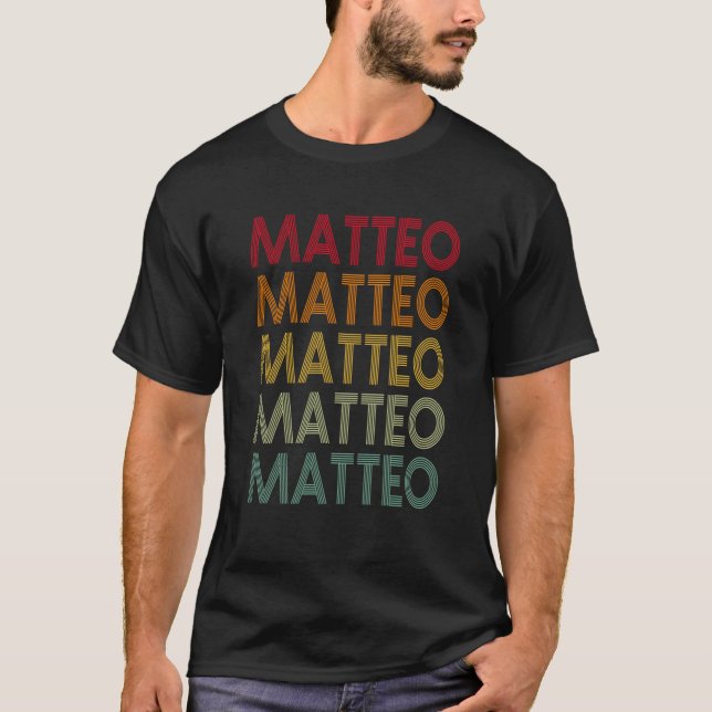 Matteo Retro Name Spaß Nickname T-Shirt (Vorderseite)