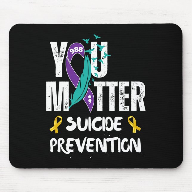Matter 988 Suizid Prevention Awareness Ribbon Mousepad (Vorne)