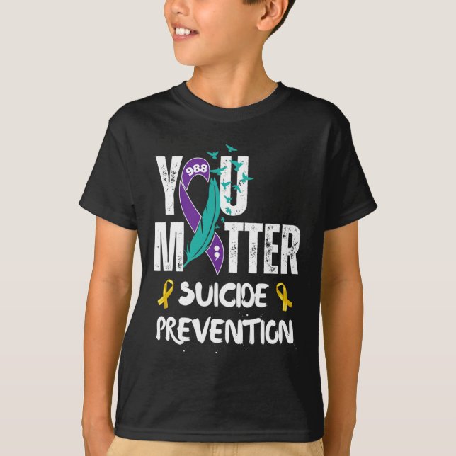 Matter 988 Suizid Prevention Awareness Ribbon T-Shirt (Vorderseite)