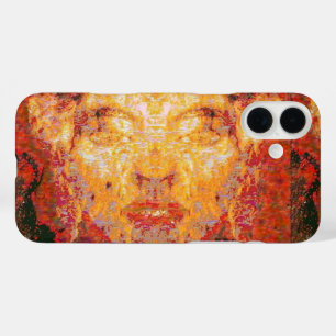 MATTER: Fraktal-Maske in Rot-Gelb iPhone 16 Plus Hülle