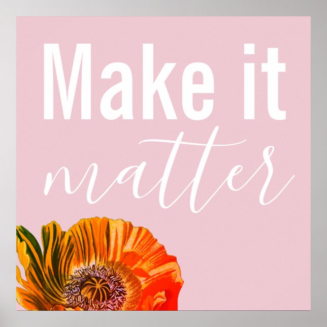 Matter Red Orange Poppy Blume Poster (Vorne)