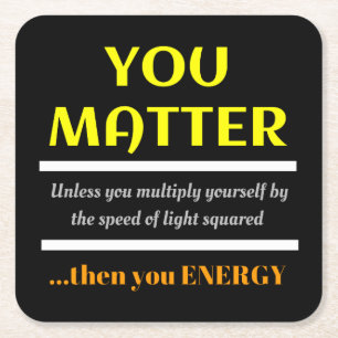 Matter Science Pun Spaß Rechteckiger Pappuntersetzer