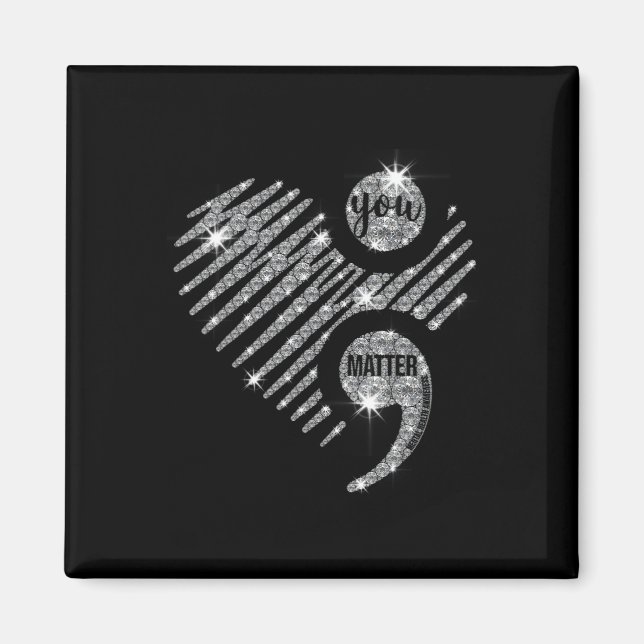 Matter Semi Colon Heart Suicide Awareness Prev Magnet (Vorne)