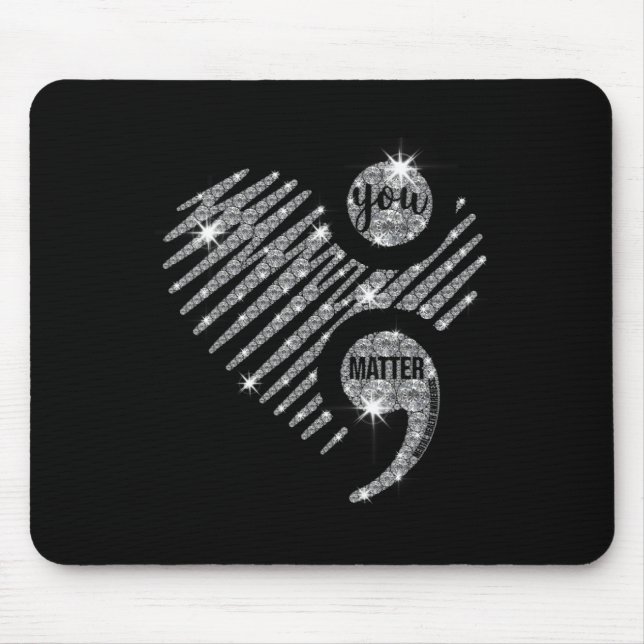 Matter Semi Colon Heart Suicide Awareness Prev Mousepad (Vorne)