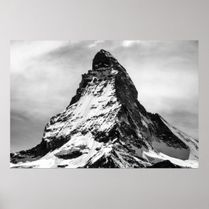 Matterhorn, Alpen Schwarzweiss Poster