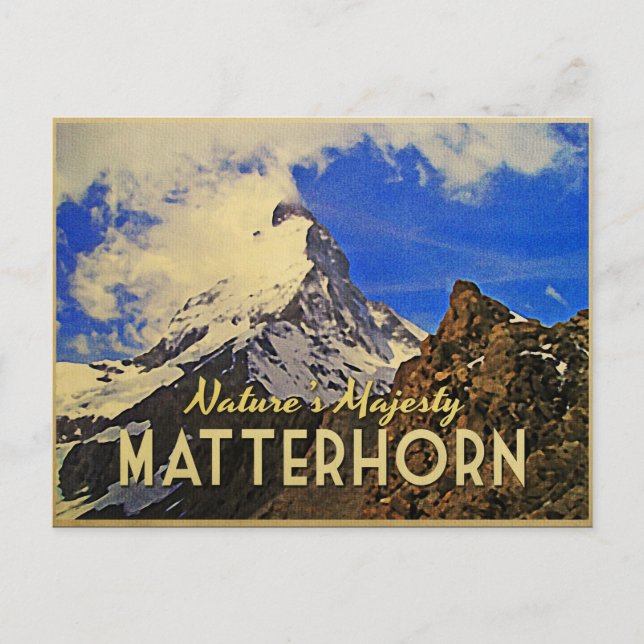 Matterhorn Alpen Vintag Postkarte (Vorderseite)