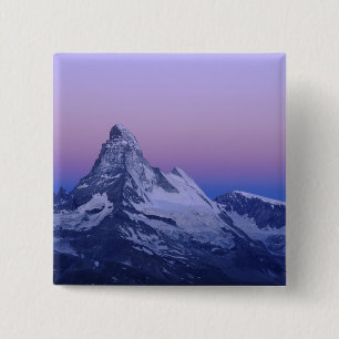 Matterhorn bei Morgendämmerung, Zermatt, Schweizer Button