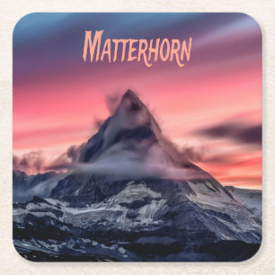 Matterhorn Berg Europa Alpen Schweiz Italien Rechteckiger Pappuntersetzer