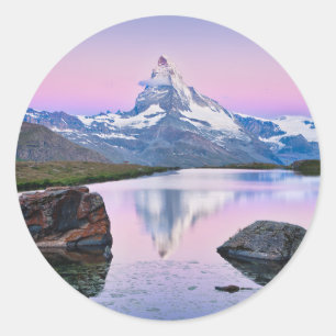 Matterhorn-Berg in Zermatt, Schweiz Runder Aufkleber