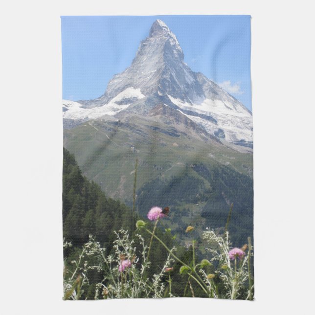 Matterhorn-GebirgsFoto Geschirrtuch (Vertikal)