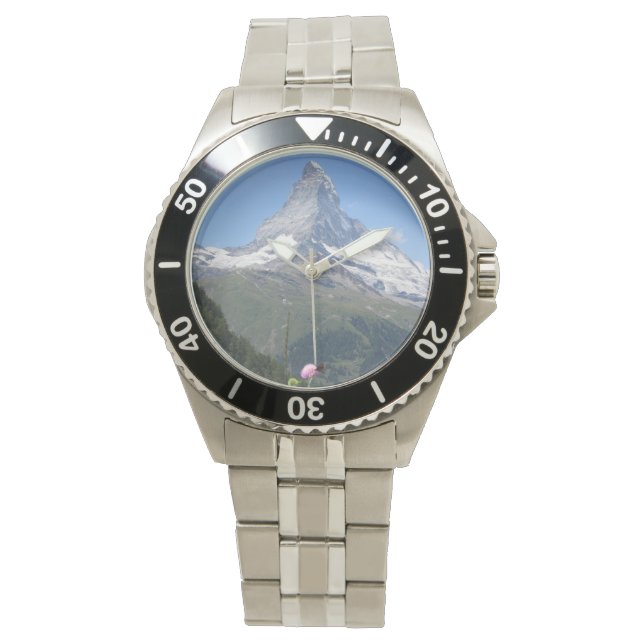 Matterhorn Mountain Foto Armbanduhr (Vorderseite)