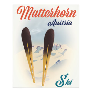 Matterhorn Österreich Skiplakat. Fotodruck