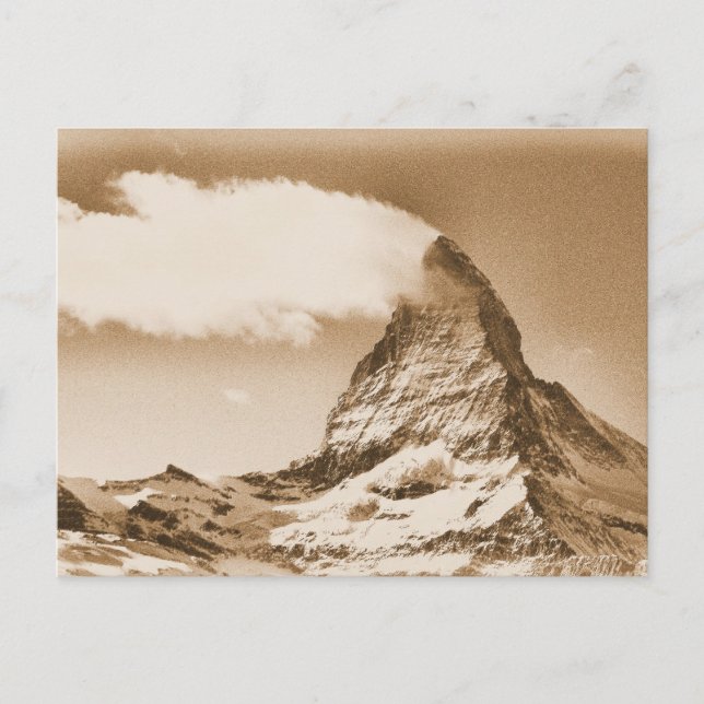 Matterhorn Postkarte. Zermatt in der Schweiz Postkarte (Vorderseite)