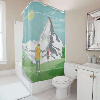 Matterhorn-Reiseplakat Schweiz Duschvorhang