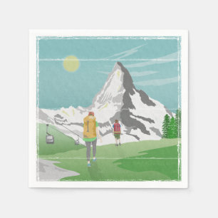 Matterhorn-Reiseplakat Schweiz Serviette