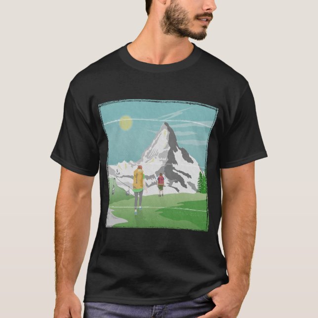 Matterhorn-Reiseplakat Schweiz T-Shirt (Vorderseite)