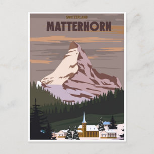 Matterhorn Schweiz altes Bergspitze Postkarte