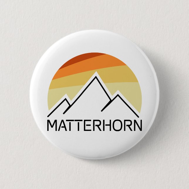 Matterhorn Schweiz Italien Retro Button (Vorderseite)