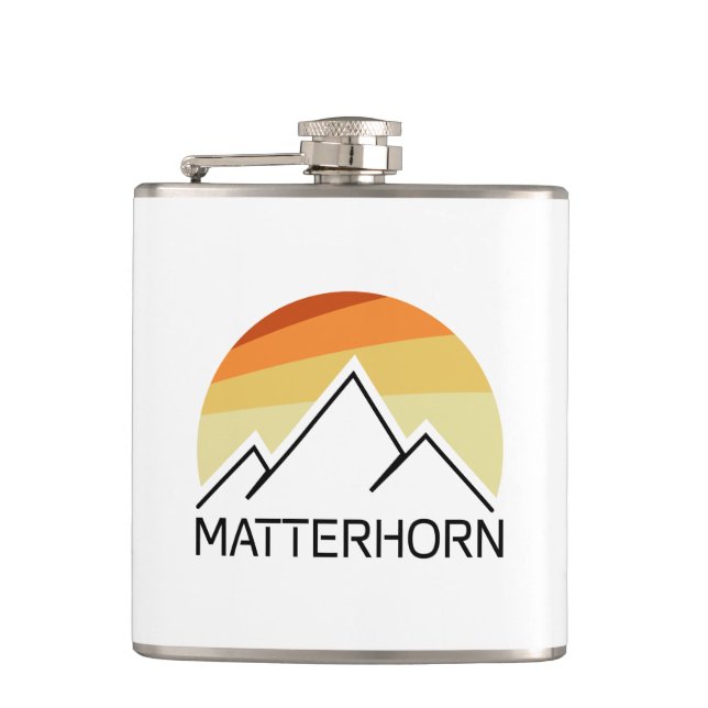 Matterhorn Schweiz Italien Retro Flachmann (Vorderseite)