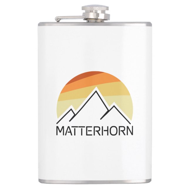 Matterhorn Schweiz Italien Retro Flachmann (Vorderseite)