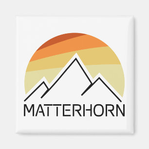 Matterhorn Schweiz Italien Retro Magnet