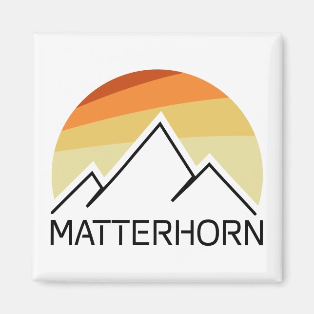 Matterhorn Schweiz Italien Retro Magnet (Vorne)