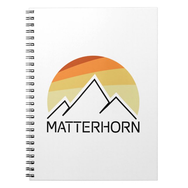 Matterhorn Schweiz Italien Retro Notizblock (Vorderseite)