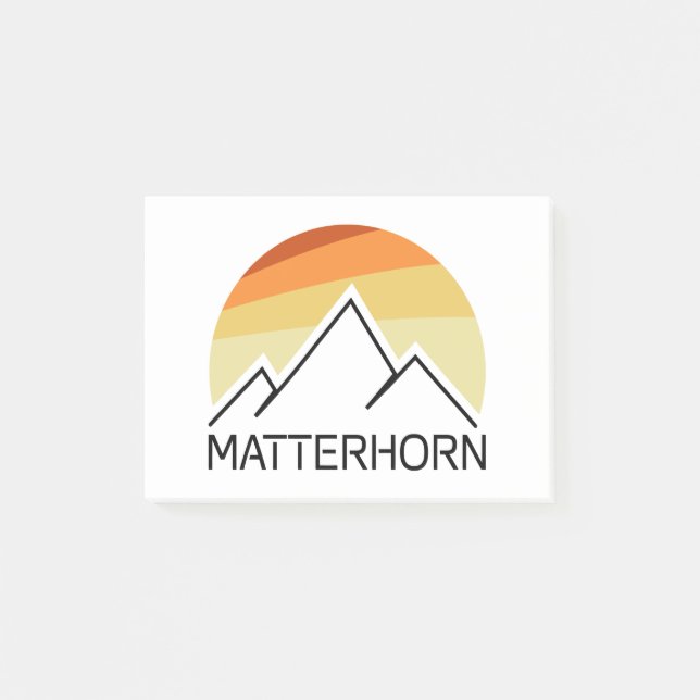 Matterhorn Schweiz Italien Retro Post-it Klebezettel (Vorderseite)
