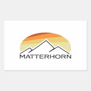Matterhorn Schweiz Italien Retro Rechteckiger Aufkleber