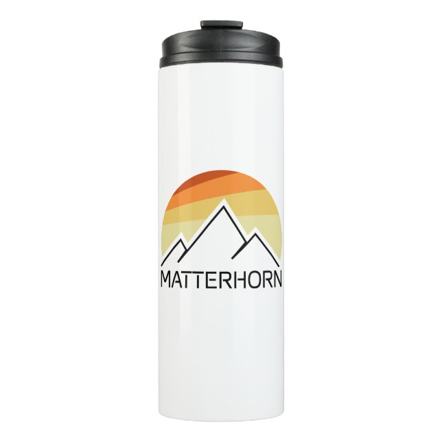Matterhorn Schweiz Italien Retro Thermosbecher (Vorderseite)
