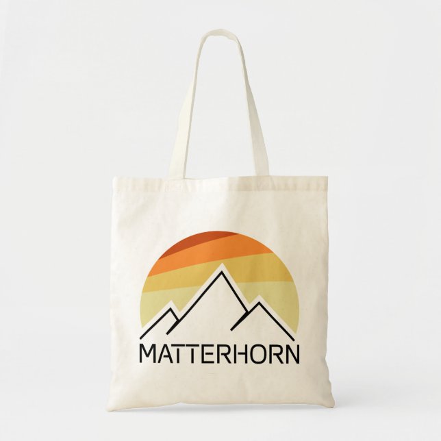 Matterhorn Schweiz Italien Retro Tragetasche (Vorne)