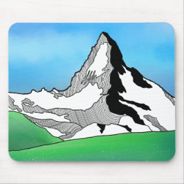 Matterhorn Schweiz Linie Kunst, Aquarell Mousepad