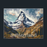 Matterhorn Schweiz Postkarte<br><div class="desc">Mit dieser Postimpressionismus-Bergmalerei auf der Postkarte erleben Sie die inspirierend Schönheit des Matterhorns. Die lebhaften Farben und die ausdrucksvollen Pinselstriche lassen den zauberhaften schneebedeckten Gipfel zum Leben erwecken und zeigen seine atemberaubende Majestät. Teilen Sie Ihre Leidenschaft für die Alpenlandschaft mit Freunden und Familie oder behielt Sie diese atemberaubende Matterhorn Postkarte...</div>