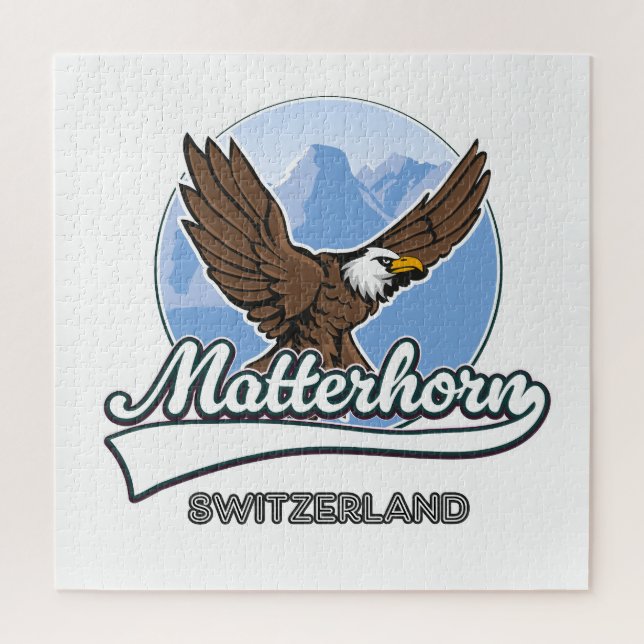 Matterhorn Schweiz Reise Logo Puzzle (Vertikal)
