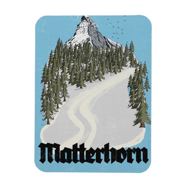Matterhorn Schweiz Reiseplakat Magnet (Vertikal)