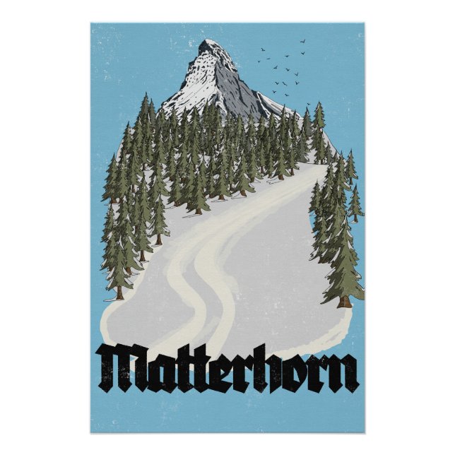 Matterhorn Schweiz Reiseplakat Poster (Vorderseite)
