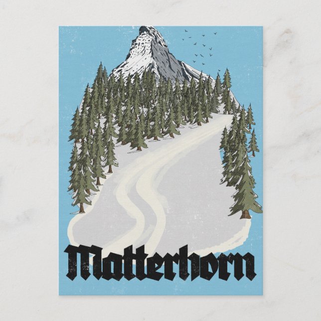 Matterhorn Schweiz Reiseplakat Postkarte (Vorderseite)