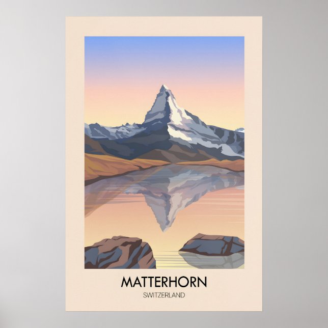 Matterhorn Schweiz Reiseposter Poster (Vorne)