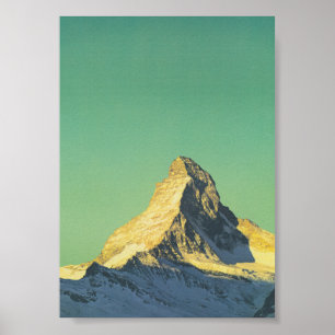 Matterhorn Schweiz Retro Vintage Reiseplan Poster