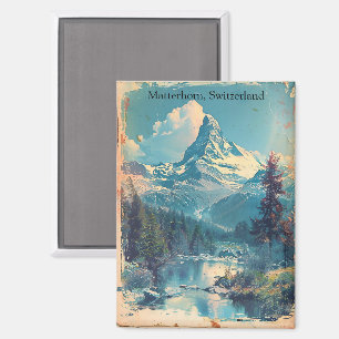 Matterhorn Schweiz Schweizer Alpen Vintag Magnet